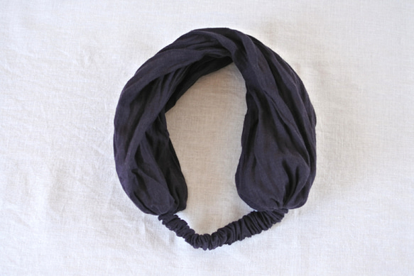 秋季/冬季 * 拉絨亞麻頭巾...深紫色 第2張的照片