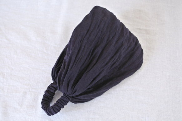 秋季/冬季 * 拉絨亞麻頭巾...深紫色 第3張的照片