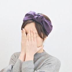 亞麻*緞帶頭巾...葡萄 第4張的照片