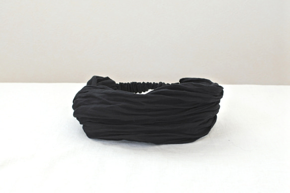 S *亞麻頭巾...黑色 第2張的照片