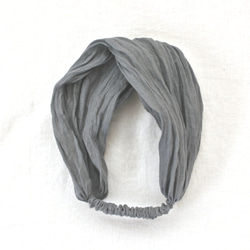 S *亞麻頭巾...淺灰色 第2張的照片