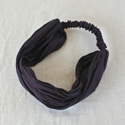 法國亞麻頭巾...深紫色 第4張的照片