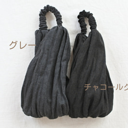 亞麻羊毛頭巾...灰色 第2張的照片