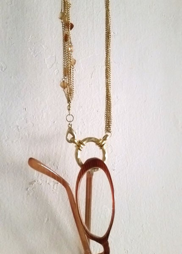 【セール！】Glass holder necklace / カーネリアン 4枚目の画像