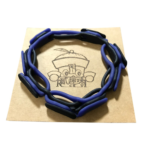 《戲手環》黑藍款【矽膠材質】(商品價格含台灣國內運費) 第2張的照片
