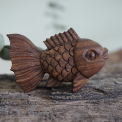 彫魚燒磁鐵 (胡桃木) - 木彫り woodcarving 古鳴木刻工作室 第1張的照片