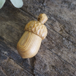 手刻木彫橡果。橡實 Acorn (越檜) - 木彫り woodcarving 古鳴木刻工作室 第4張的照片