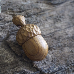 手刻木彫橡果。橡實 Acorn (柚木) - 木彫り woodcarving 古鳴木刻工作室 第2張的照片