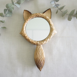 手刻木彫狐狸耳。手拿鏡 (越檜) - 木彫り woodcarving 古鳴木刻工作室 第3張的照片