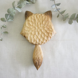 手刻木彫狐狸耳。手拿鏡 (越檜) - 木彫り woodcarving 古鳴木刻工作室 第4張的照片
