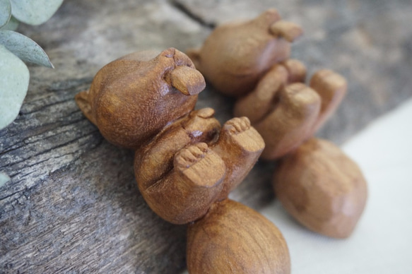 木彫 杯緣小松鼠 (樟木) - 木彫り woodcarving 古鳴木刻工作室 第3張的照片