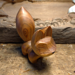 木彫小狐狸 (越檜原木) - 木彫り woodcarving 古鳴木刻工作室 第2張的照片