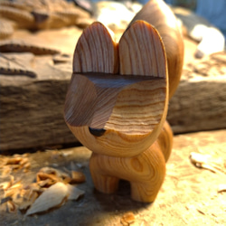 木彫小狐狸 (越檜原木) - 木彫り woodcarving 古鳴木刻工作室 第4張的照片