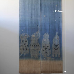 暖簾 のれん 疫鬼退散 終息祈願  N-3101 青色 本麻 半間 70x130cm 3枚目の画像