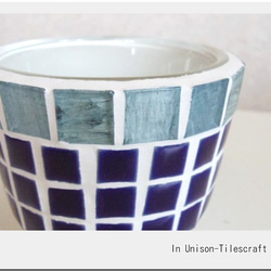 ガラスモザイクタイルのミニ鉢　キャンドルホルダー 4枚目の画像