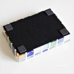 特集掲載☆カラフルMix ガラスモザイクタイルのディスプレイトレイmini（飾り台・小物置き）【受注制作】 9枚目の画像