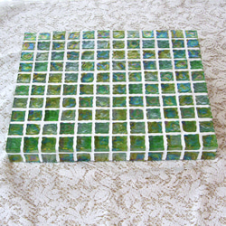 ガラスモザイクタイル 小物置きトレイ　Green 1枚目の画像
