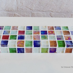 U様オーダー品　【サイズ変更】カラフルMix　ガラスモザイクタイルのディスプレイトレイ 2枚目の画像