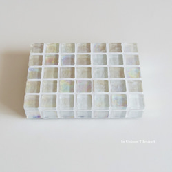 特集掲載☆透き通ったクリアカラー ガラスモザイクタイルのディスプレイトレイ mini (小物置き）【受注制作】 2枚目の画像