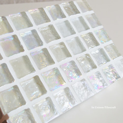 特集掲載☆透き通ったクリアカラー ガラスモザイクタイルのディスプレイトレイ mini (小物置き）【受注制作】 5枚目の画像