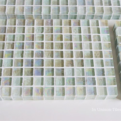 【S様オーダー品・サイズ変更】透き通ったクリアカラー　ガラスモザイクタイルのディスプレイトレイ各種 2枚目の画像