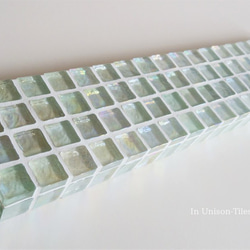 【S様オーダー品・サイズ変更】透き通ったクリアカラー　ガラスモザイクタイルのディスプレイトレイ各種 7枚目の画像