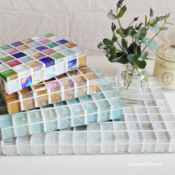 透明彩色玻璃馬賽克磚展示托盤（裝飾架、配件架、固定裝置）中型【訂製】 第20張的照片