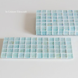 透明淺藍色玻璃馬賽克磚展示托盤（中）（裝飾架、配件架、固定裝置）【訂做】 第8張的照片