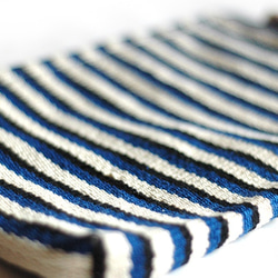 Atita純棉手織防水收納袋-藍黑條 第2張的照片
