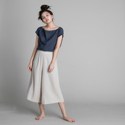 短版寬褲 - 米 Cropped wide-leg pants - Ivory 第1張的照片