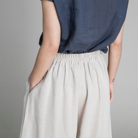 短版寬褲 - 米 Cropped wide-leg pants - Ivory 第4張的照片