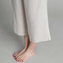 短版寬褲 - 米 Cropped wide-leg pants - Ivory 第5張的照片