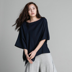 斗篷 - 海軍藍 Cape-effect drape top - Navy 第2張的照片