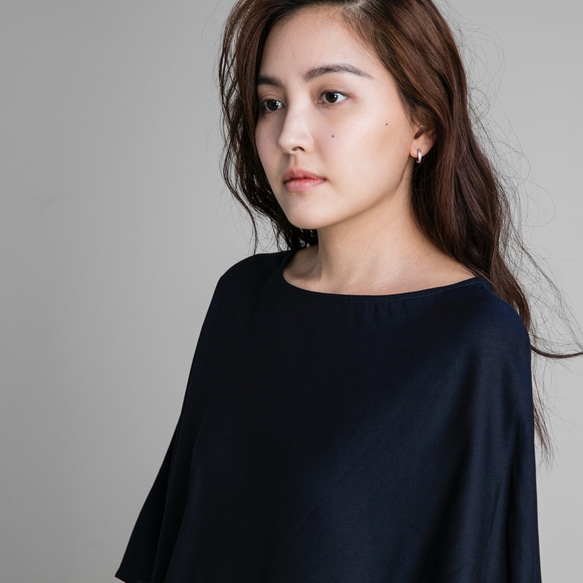 斗篷 - 海軍藍 Cape-effect drape top - Navy 第5張的照片