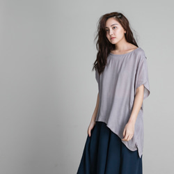 梯形衫 - 紫丁香 Draped asymmetric top - Lavender 第2張的照片