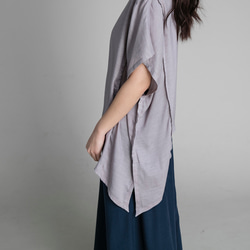 梯形衫 - 紫丁香 Draped asymmetric top - Lavender 第3張的照片