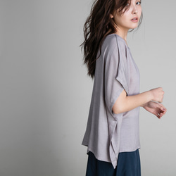 梯形衫 - 紫丁香 Draped asymmetric top - Lavender 第5張的照片