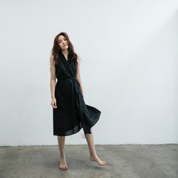 羅馬洋裝 - 黑 Back halter midi dress - Black 第2張的照片