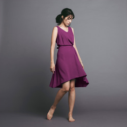 多穿法洋裝 - 紫紅 第1張的照片