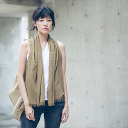 多穿法背心罩衫 - 卡其 Multiwear kimono vest - Khaki 第5張的照片