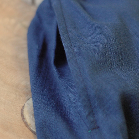 手工棉麻寬擺褲裙 - 深藍 Classic wide leg culotte trousers - Navy 第8張的照片