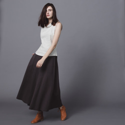 手工棉麻寬擺褲裙 - 深灰 Classic wide leg culotte trousers - Taupe 第1張的照片