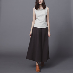 手工棉麻寬擺褲裙 - 深灰 Classic wide leg culotte trousers - Taupe 第2張的照片