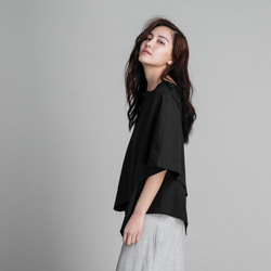 斗篷 - 墨黑 Cape-effect drape top - Black 第1張的照片