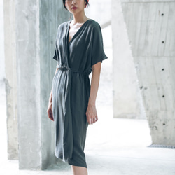 希臘扭結洋裝 - 墨綠 Twist front midi dress - Pine green 第1張的照片