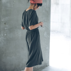 希臘扭結洋裝 - 墨綠 Twist front midi dress - Pine green 第5張的照片