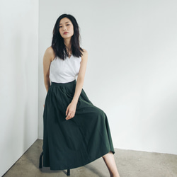 壓褶大圓裙 - 藍綠 Pleated midi skirt - Teal 第5張的照片