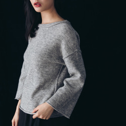立體接邊羊毛衣 - 霧灰 Deconstructed crewneck sweater - Mistry gray 第4張的照片
