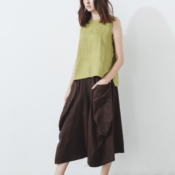 橢領背心 - 橄欖綠 Signature sleeveless blouse -Olive 第4張的照片