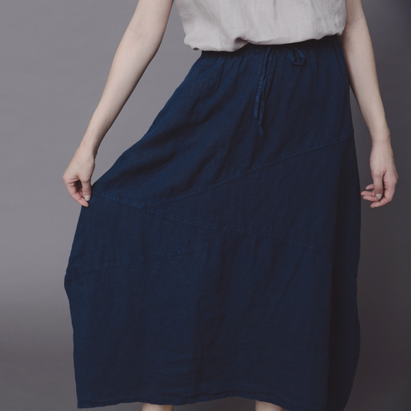 水鑽裙 - 海軍藍 Diamond structured skirt - Navy 第5張的照片